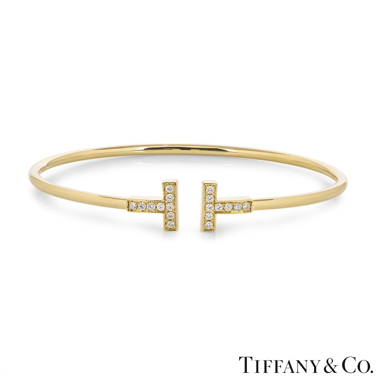 Tiffany & Co. Yellow Gold Tiffany T Diamond Bracelet